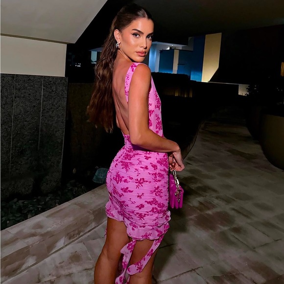 NWT PINK FLORAL DRESS - Picture 4 of 8